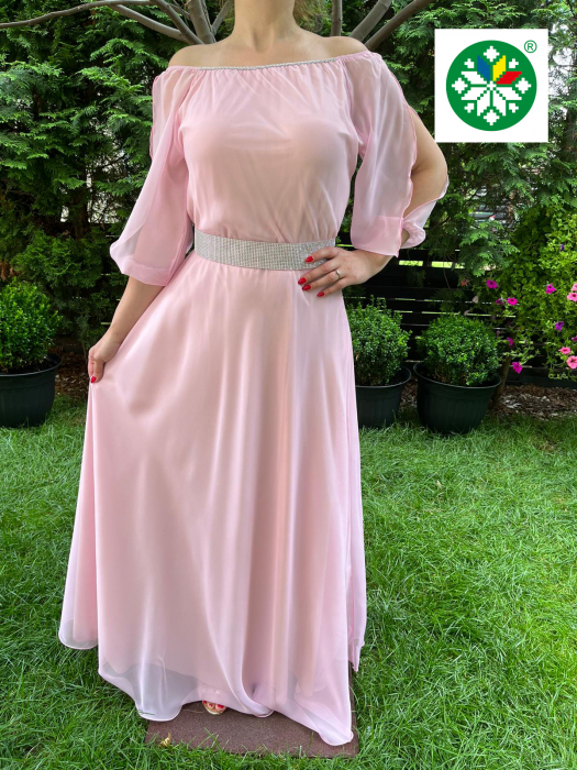 Rochie lunga Ecaterina roz [2]