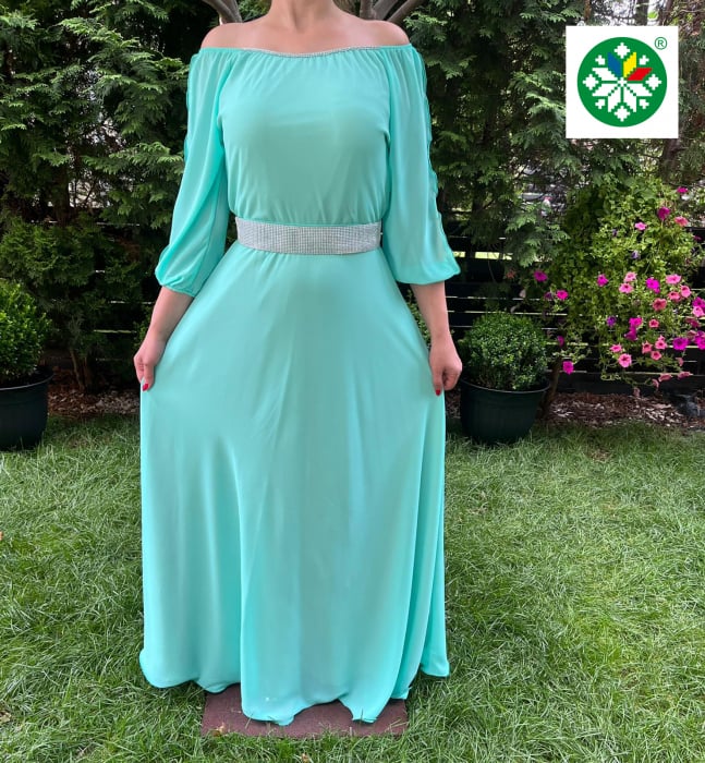 Rochie lunga Ecaterina turquoise [1]