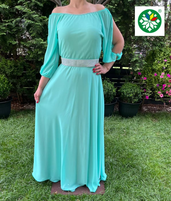 Rochie lunga Ecaterina turquoise [2]