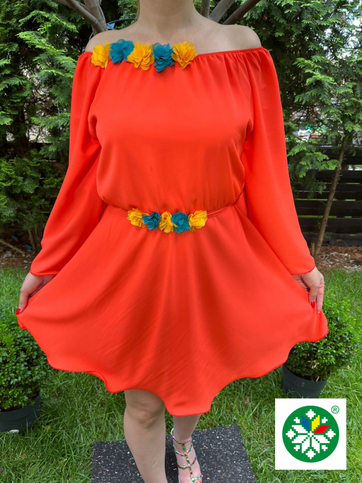 Rochie scurta Cosanzeana portocalie [2]
