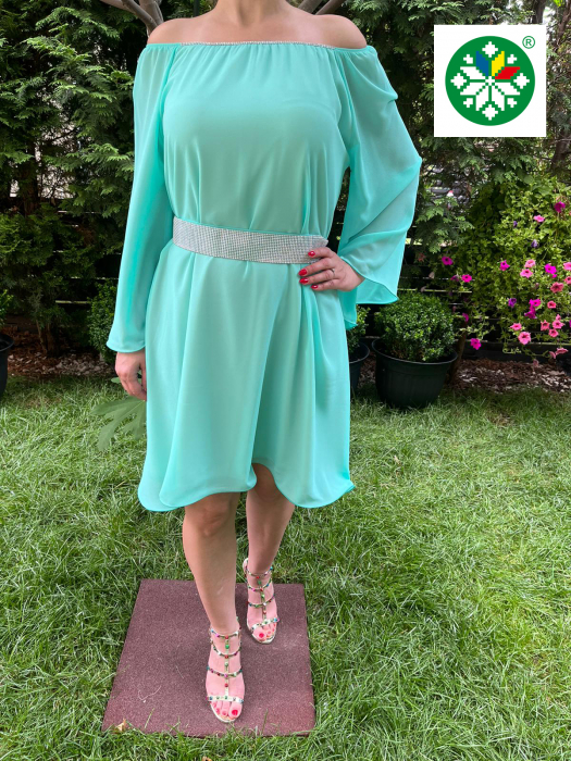 Rochie voal Cati turquoise [2]