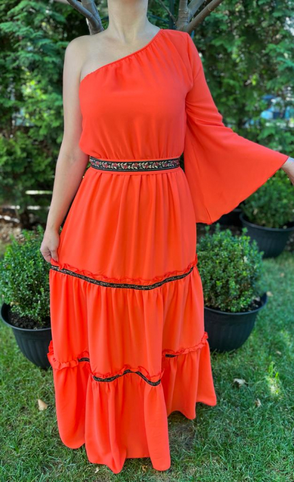 Rochie volane Sonia portocalie [2]