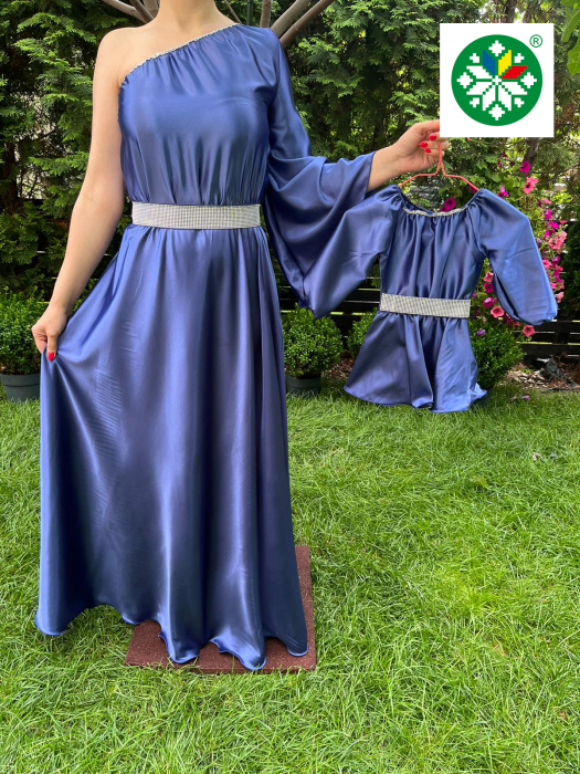 Set rochie lunga Aurora albastra [1]