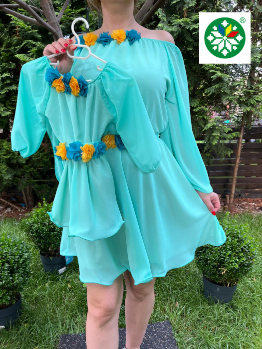 Set rochie scurta Cosanzeana turquoise [1]