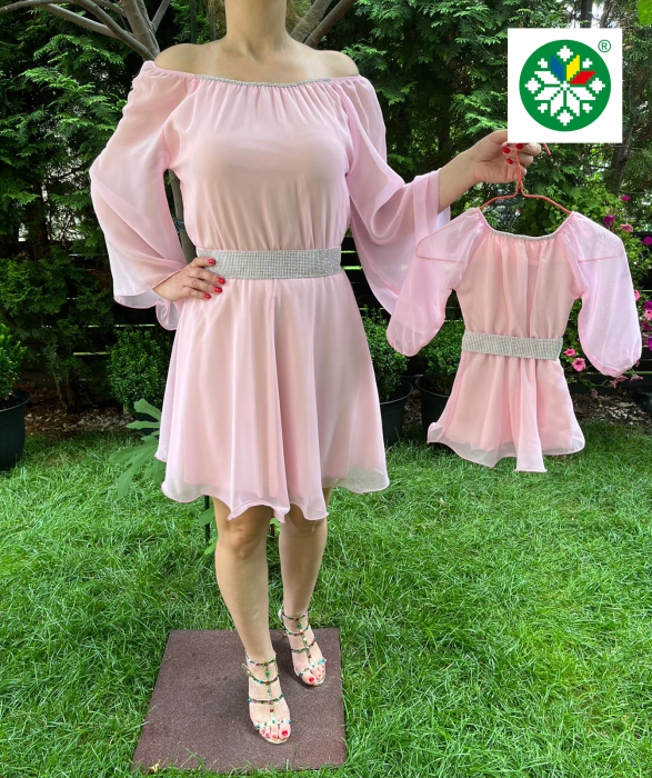 Set rochie scurta Ecaterina roz [1]