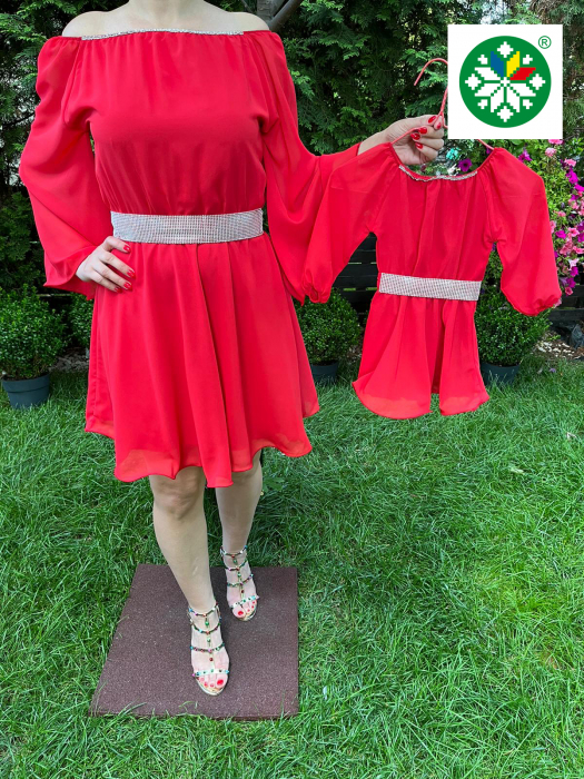 Set rochie scurta Ecaterina rosie [1]
