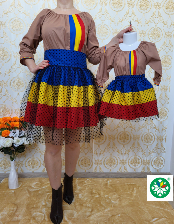 Ii cu iz national - Set mama-fiica compleuri tricolor