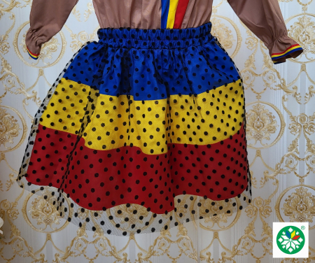 Ii cu iz national - Fusta fata tricolor cu tull