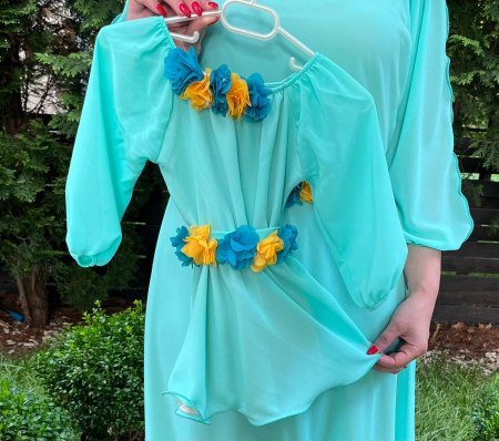 Rochii fete - Rochie fetita Cosanzeana turquoise