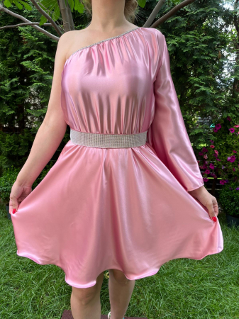 Rochii elegante - Rochie scurta Aurora roz