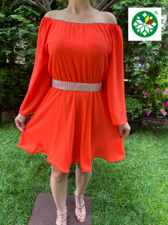 Rochii elegante - Rochie scurta Ecaterina portocalie