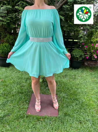 Rochii elegante - Rochie scurta Ecaterina turquoise