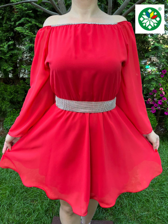 Rochii elegante - Rochie scurta Ecaterina rosie