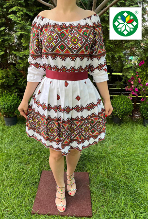 Rochii traditionale - Rochie traditionala pliuri Adina