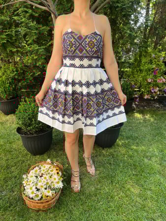 Rochii traditionale - Rochie traditionala pliuri Denisa