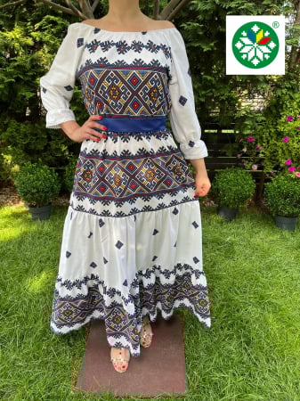 Rochie traditionala volane lunga Bianca [2]