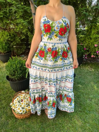 Rochii traditionale - Rochie traditionala volane lunga Ofelia