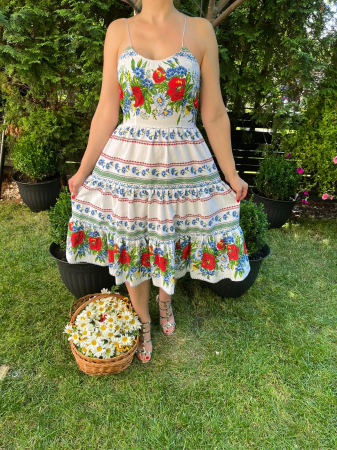 Rochii traditionale - Rochie traditionala volane medie Ofelia