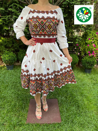 Rochii traditionale - Rochie traditionala volane medie Liliana
