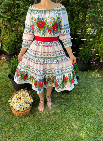 Rochii traditionale - Rochie traditionala volane medie Gia