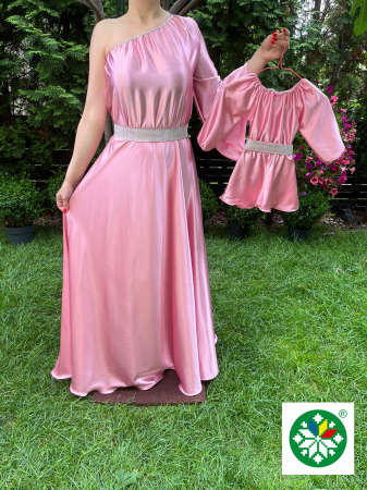 Set mama-fiica - Set rochie lunga Aurora roz