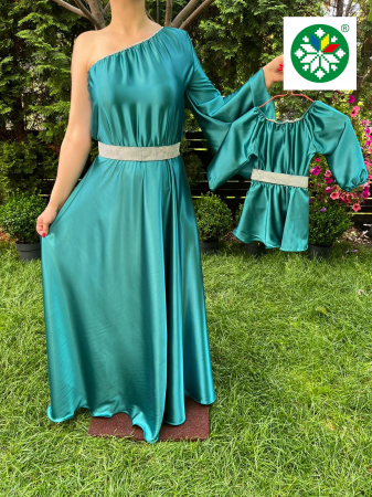 Set mama-fiica - Set rochie lunga Aurora verde