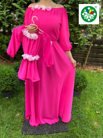 Set mama-fiica - Set rochie lunga Cosanzeana fucsia