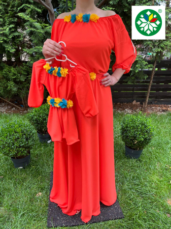 Set mama-fiica - Set rochie lunga Cosanzeana portocalie