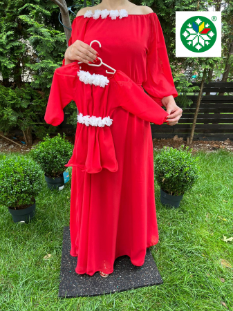 Set mama-fiica - Set rochie lunga Cosanzeana rosie