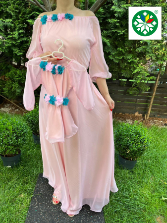 Set mama-fiica - Set rochie lunga Cosanzeana roz