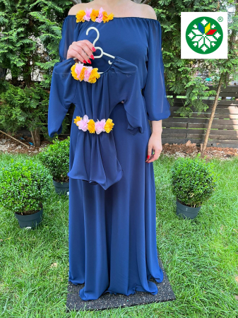 Set mama-fiica - Set rochie lunga Cosanzeana bleumarin