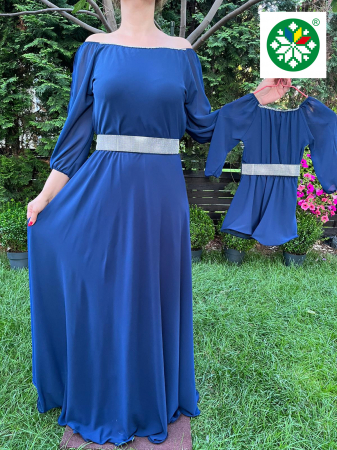 Set mama-fiica - Set rochie lunga Ecaterina bleumarin
