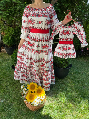 Set mama-fiica - Set rochie lunga Ines