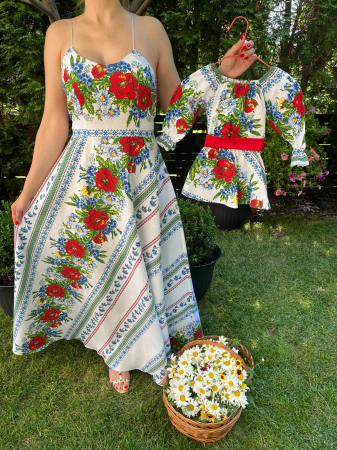 Set mama-fiica - Set rochie lunga Roxana
