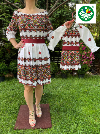 Set mama-fiica - Set rochie pliuri Adina