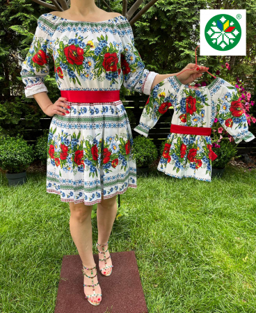 Set mama-fiica - Set rochie pliuri Cosmina