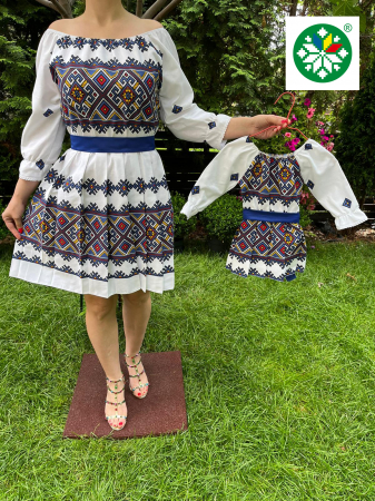 Set mama-fiica - Set rochie pliuri Crina