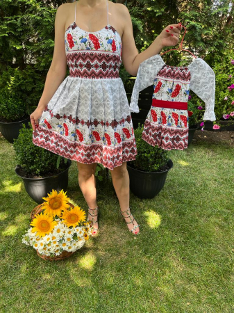 Set mama-fiica - Set rochie pliuri Paula
