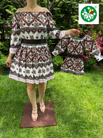 Set mama-fiica - Set rochie pliuri Ioana