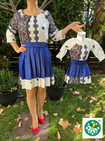 Set mama-fiica - Set rochie pliuri Aida