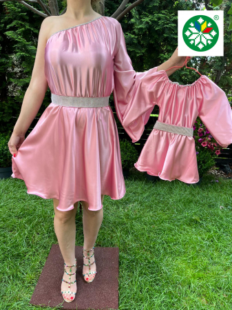 Set mama-fiica - Set rochie scurta Aurora roz