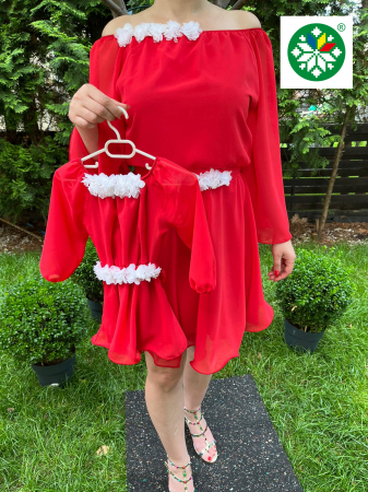 Set mama-fiica - Set rochie scurta Cosanzeana rosie