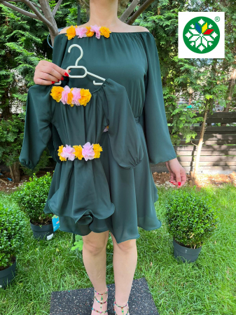 Set mama-fiica - Set rochie scurta Cosanzeana verde