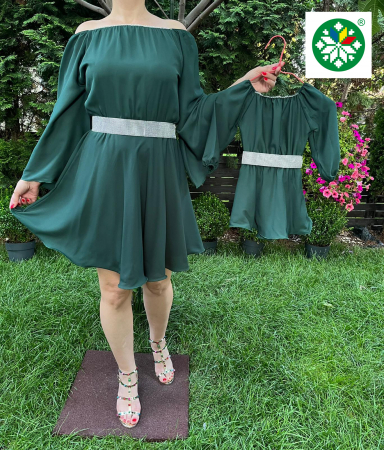 Set mama-fiica - Set rochie scurta Ecaterina verde