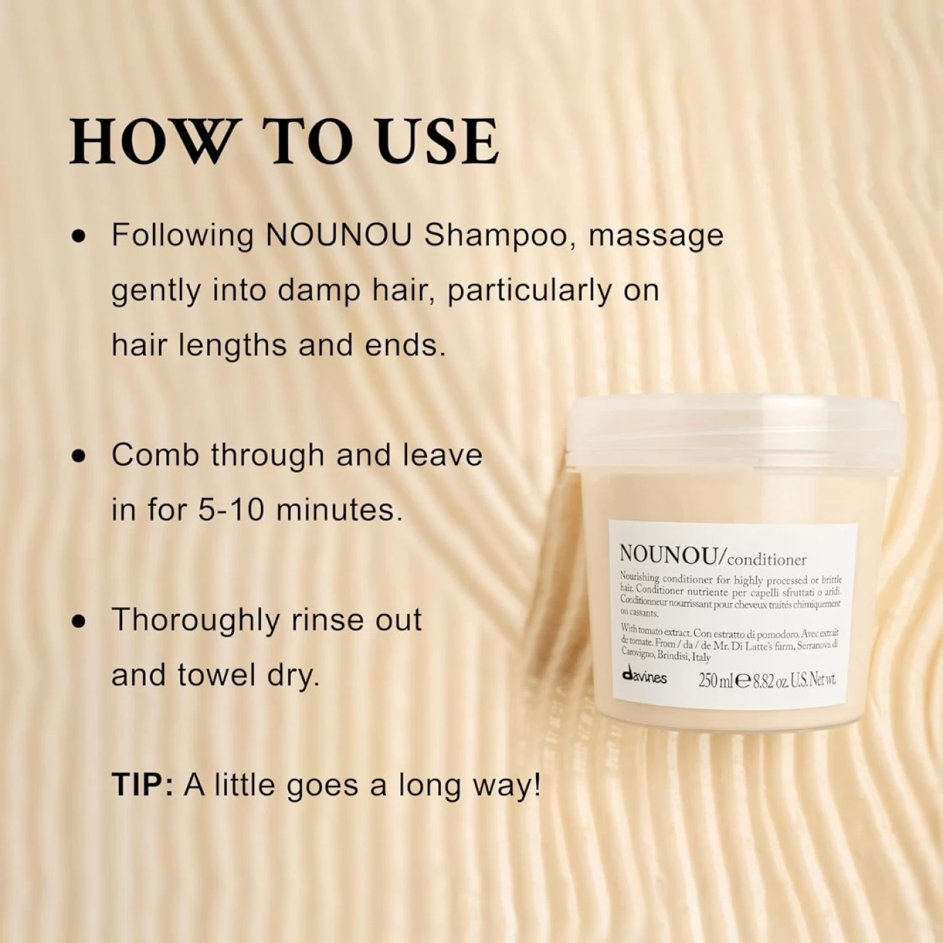 Pachet pentru par uscat si tratat chimic Davines Nounou - Shampoo - Sampon 1 l - Conditioner - Balsam - 250 ml [6]