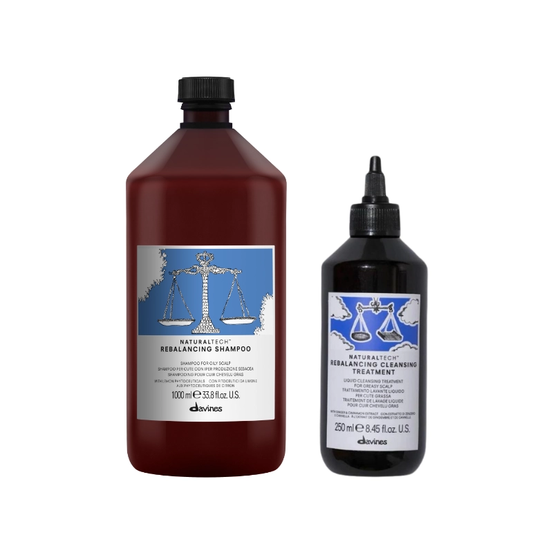 Pachet anti-sebum pentru scalp gras -  Naturaltech Rebalancing Shampoo - 1000 ml -  Rebalancing Cleansing Treatment - 250 ml [1]