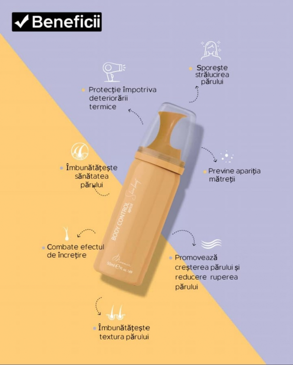 Spuma tratament - body control shine boost apricot - 50ml [1]