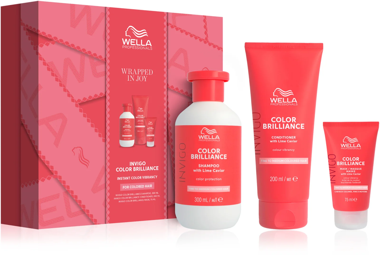 Pachet cadou pentru protecția culorii parului vopsit - Wella Professionals Invigo Color Brilliance - Sampon 300ml - Balsam 200 ml - Masca 75 ml [1]
