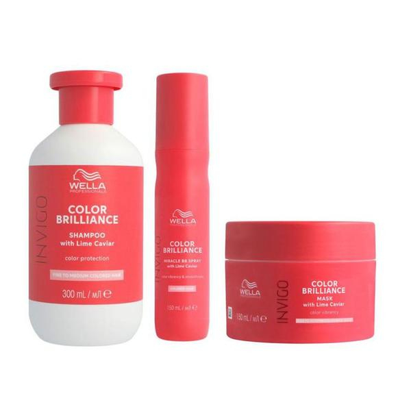 Pachet pentru par vopsit - Wella Professionals Shampoo Color Brilliance - 300 ml - Color Brilliance Miracle Bb Spray Leave-in 150 ml - Invigo Color Brilliance Mask - 150 ml [1]