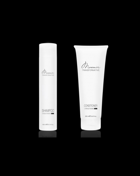 Pachet transformative Mounir - Sampon 300 ml - Conditioner 300 ml - cu , keratina si acid hialuronic [1]